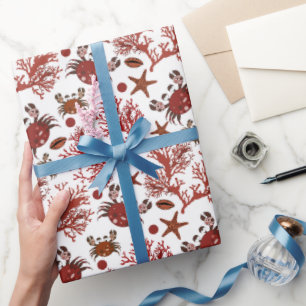 Papel De Presente Embalagem para festas de caranguejos de praia