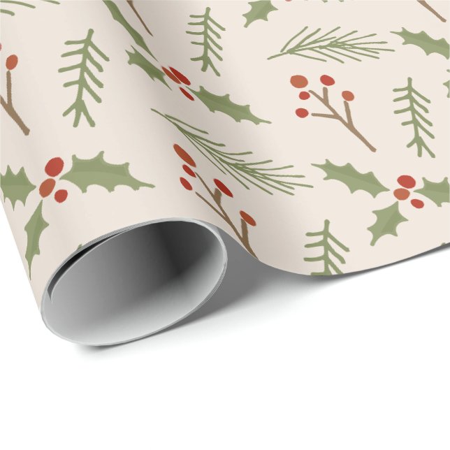 Papel De Presente Embalagem para Presente de Berries Botânicos de Co (Ponta do rolo)