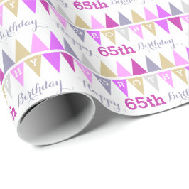 Papel De Presente Embalagem personalizada para a idade de 65 anos