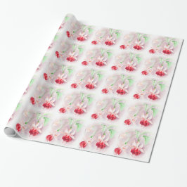 Papel De Presente Embalagem verde cor-de-rosa vermelho da Fuchsia