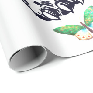 PAPEL DE PRESENTE EMBALAGENS DE TIGRE DE PAPEL E CORAÇÃO