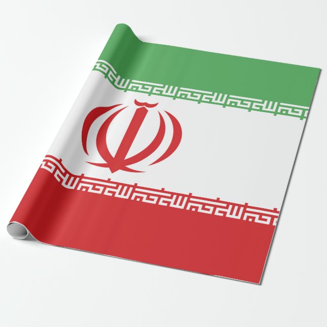 Papel De Presente Emblema de bandeira do Irã (Desenrolado)