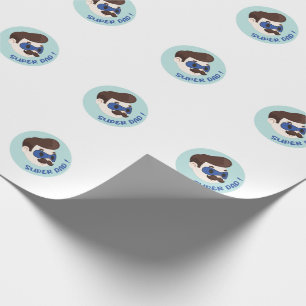Papel De Presente Emblema de desenho animado do Super Pai
