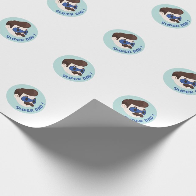 Papel De Presente Emblema de desenho animado do Super Pai (Ponta)