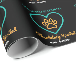 Papel De Presente Emblema Oficial de Pet Resgatado Adotado Amado e M