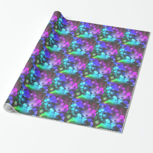 Papel De Presente Embraiamento de bolhas rosa, verde, púrpura e azul