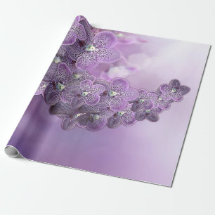 Papel De Presente Embreagem Violeta De Orquídeas Flores