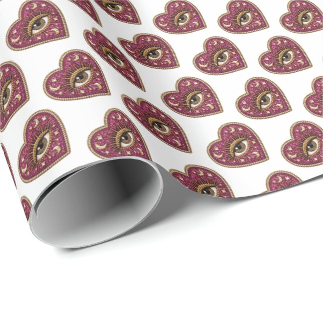 Papel De Presente Embroidered Heart (Ponta do rolo)