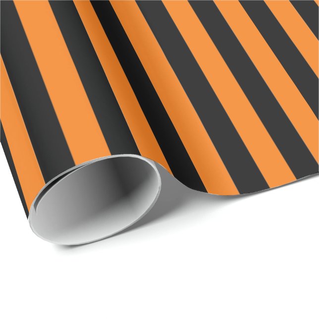Papel De Presente Embrulhamento de faixas de papel-preto e laranja (Ponta do rolo)