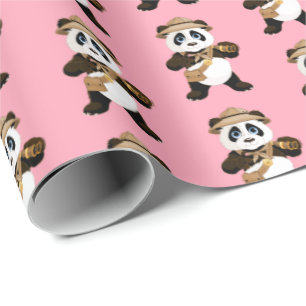 Papel De Presente Embrulhar Urso de Panda de Papel