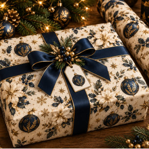 Papel De Presente Embrulho Azul de Luxo Silencioso para Presente de 