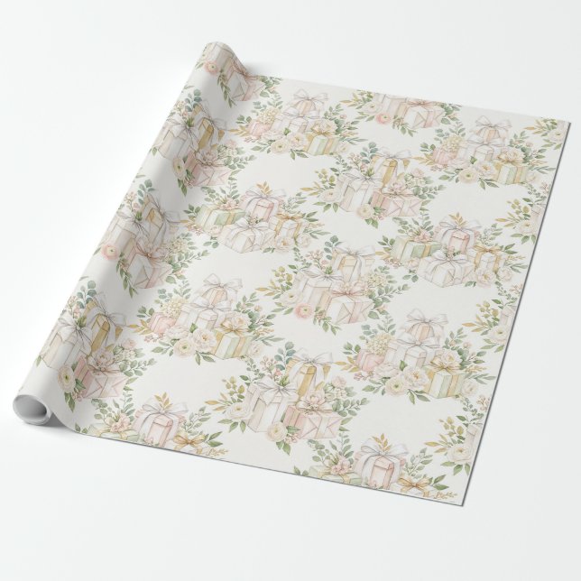 Papel De Presente Embrulho Clássico para Presente de Casamento com L (Desenrolado)