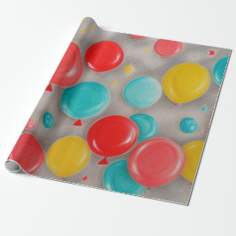 Papel De Presente Embrulho de Balão de Aniversário
