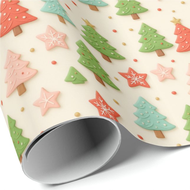 Papel De Presente Embrulho de Presente de Natal com Falsos Biscoitos (Criador carregado)