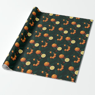 Papel De Presente Embrulho de Presente Elegante c/ cítricos, frutas 