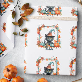 Papel De Presente Embrulho Personalizado de Gato Preto para Presente