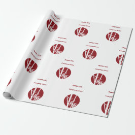 Papel De Presente Embrulho Vermelho Personalizado Logotipo & Agradec