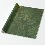 Papel De Presente Emerald Christmas Drapery Damask<br><div class="desc">Papel de embrulho esmeralda verde-esmeralda.</div>