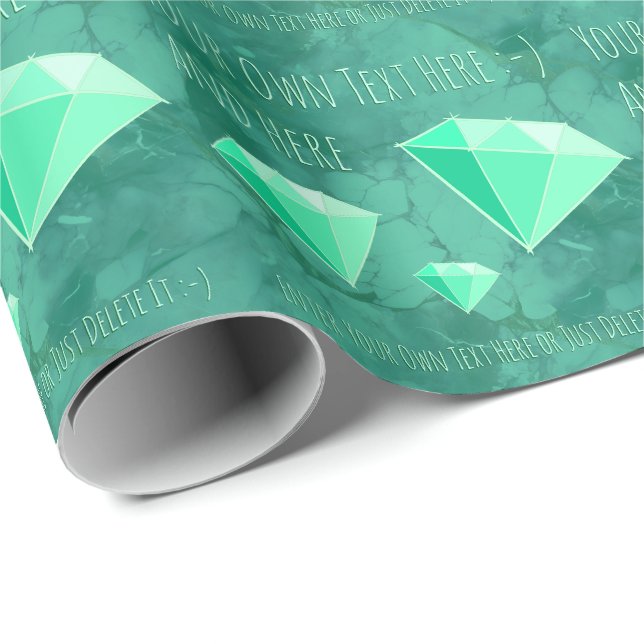 Papel De Presente Emerald Gemstones. Jewelry Gift (Ponta do rolo)