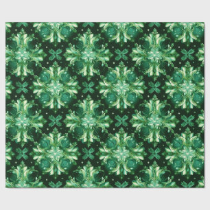 Papel De Presente Emerald Green Celtic Irish Snowflakes