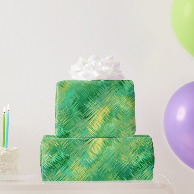 Papel De Presente Emerald Green Glassy Texture (Presentes para festas)