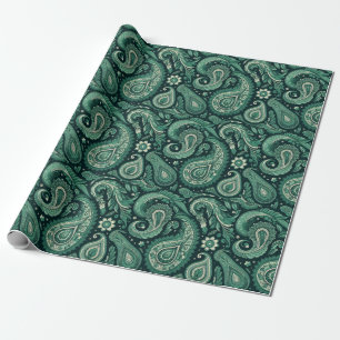 Papel De Presente Emerald Green Paisley