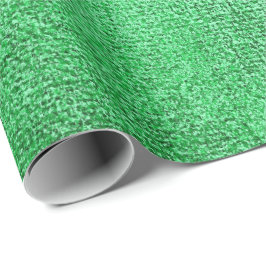 Papel De Presente Emerald Green Tropica Intensa Paint Linen Metálico