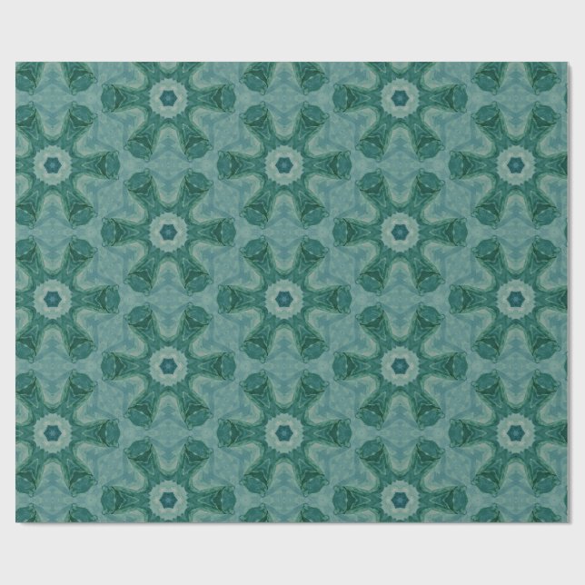 Papel De Presente Emerald Starburst Kaleidoscope (Aberto)