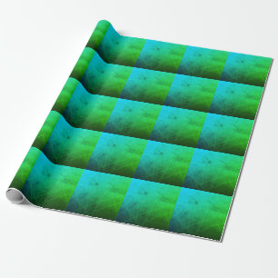 Papel De Presente Emerald Waves: Verde e Azul Únicos