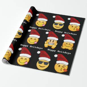 Papel De Presente Emoji Christmas