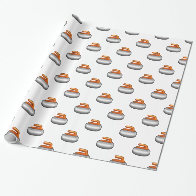 Papel De Presente Emoji Curling Stone (Desenrolado)