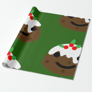 Papel De Presente emoji do pudim do Natal