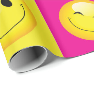 Papel De Presente Emoticon Faces de Partido Emoticon Multicoloridas