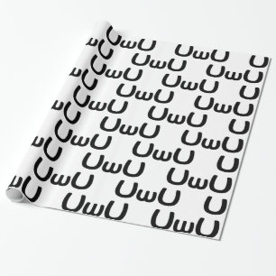 Papel De Presente Emoticon feliz da cara do Anime de UwU