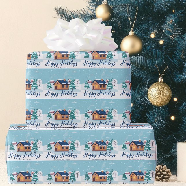 Papel De Presente Empresa de Imóveis Felizes Festas Personalizada Pa (Criador carregado)