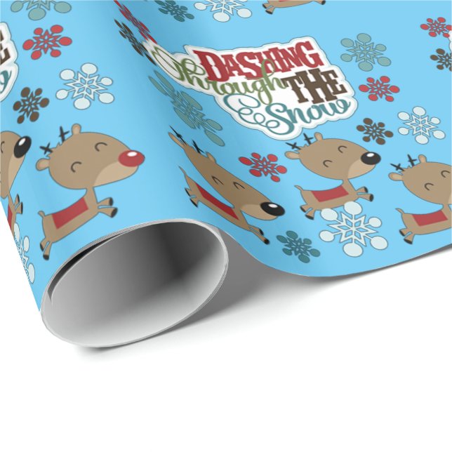 Papel De Presente Empurrar A Neve (Ponta do rolo)