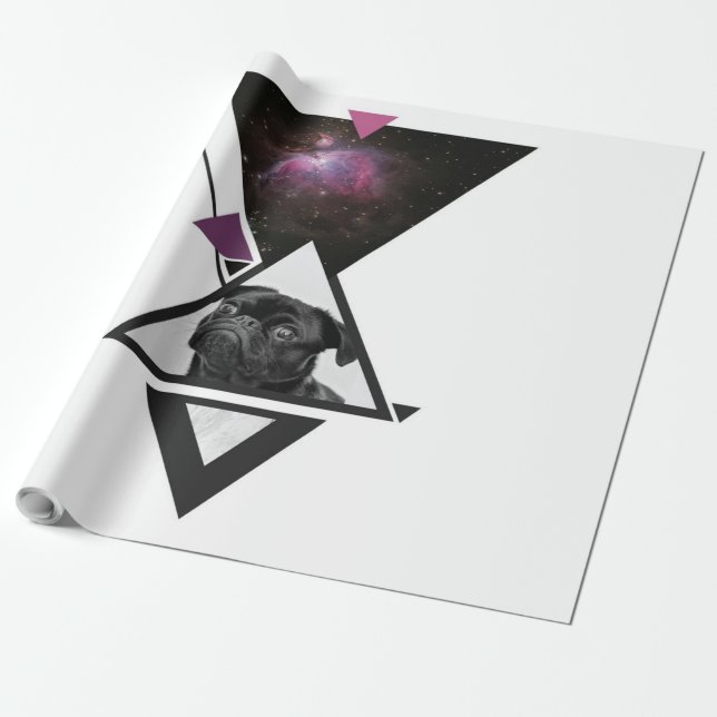 Papel De Presente Encaixe espacial | Ideia De Presente De Cachorro P (Desenrolado)
