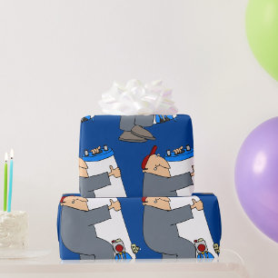 Papel De Presente Encanador de desenho animado carregando tanque de 