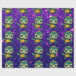 Papel De Presente Encantamento Encantado Adorável De Tartaruga, Cons