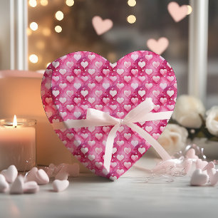 Papel De Presente Encantando Corações de Aquarela   Padrão do Bolinh