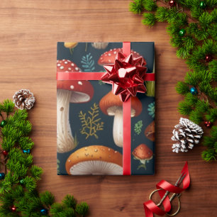 Papel De Presente Encantando Floresta de Cogumelos