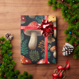 Papel De Presente Encantando Floresta de Cogumelos