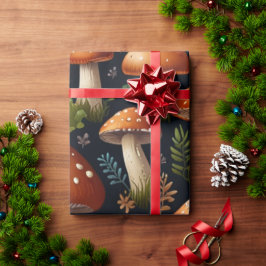Papel De Presente Encantando Floresta de Cogumelos
