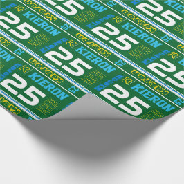 Papel De Presente Encapsulamento de aniversário verde para idade com