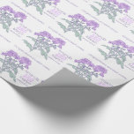 Papel De Presente Encapsulamento de data com nome roxo de crisântemo<br><div class="desc">Bonito papel de embrulho de casamento ideal para embrulhar um presente muito especial para os recém-casados ou para embrulhar favores de casamento. Um esboço gráfico em papel de embrulho de presente de arte floral de crisântemo. Personalize com o nome da noiva e noiva, a data do casamento e a escolha...</div>