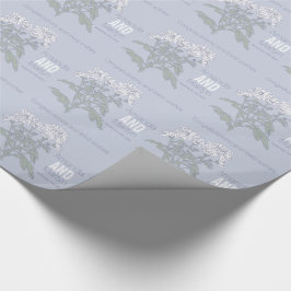 Papel De Presente Encapsulamento de data de nome branco do crisântem