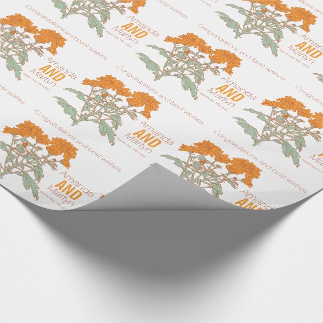 Papel De Presente Encapsulamento de data de nome de laranja crisânte (Ponta)