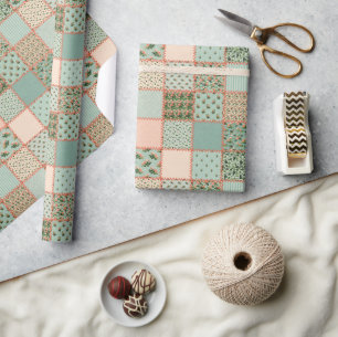 Papel De Presente Encapsulamento de fatias com padrão de colcha de 
