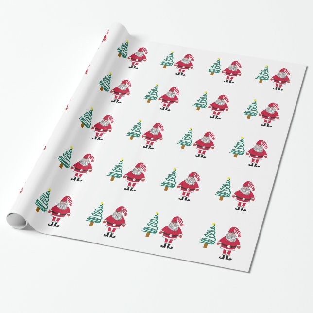Papel De Presente Encapsulamento de papais noeis (Desenrolado)