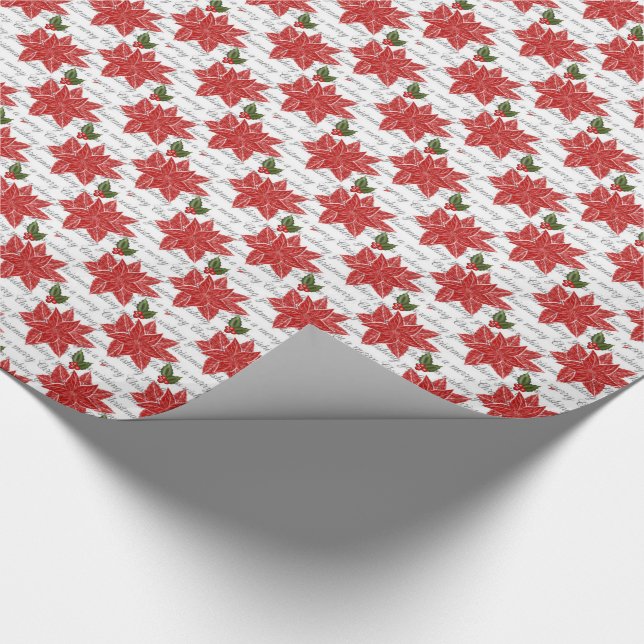 Papel De Presente Encerramento de presente de Natal/Pointsettas (Ponta)